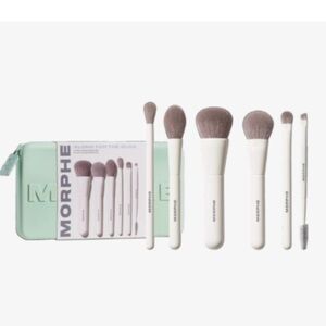 Morphe 6-Piece Brush Set & Travel Zip Case “Along for the Glide” NWT